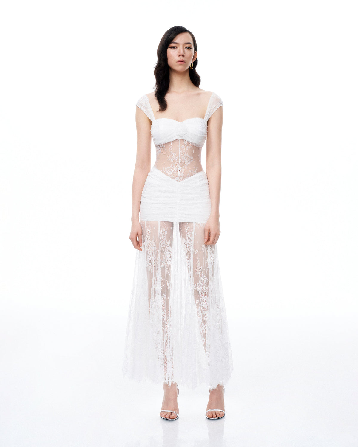 Fiorentina 3D Floral Lace Dress - White | JW PEI