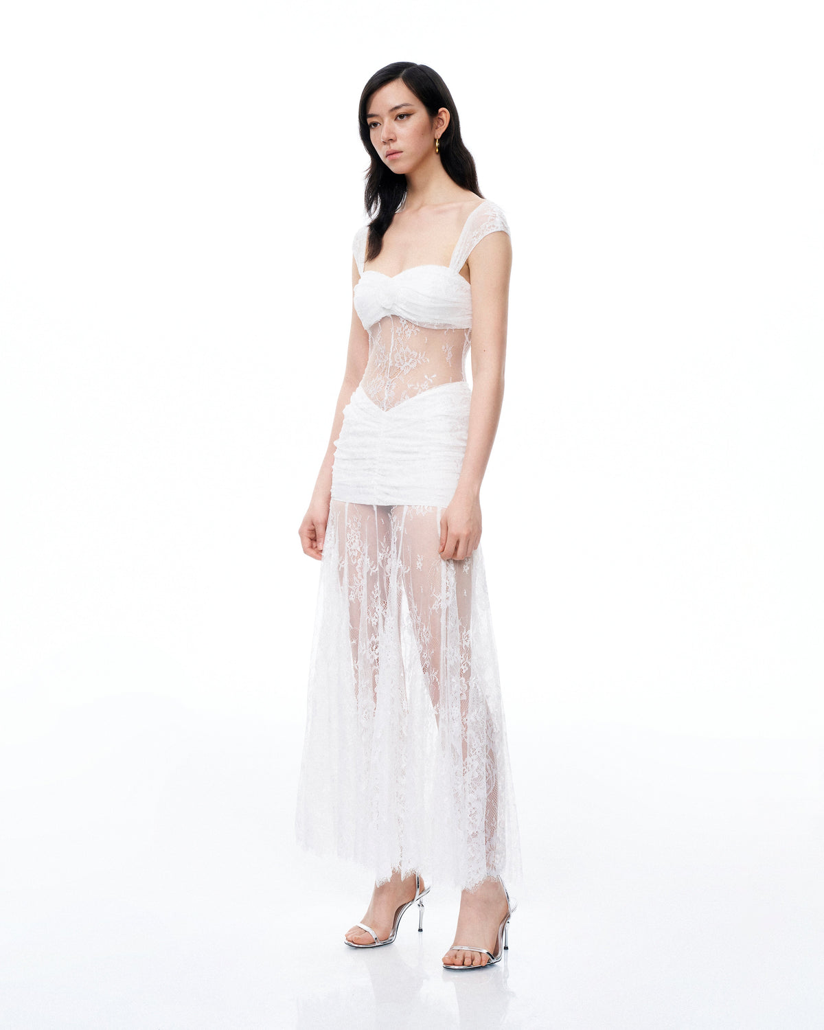 Fiorentina 3D Floral Lace Dress - White | JW PEI