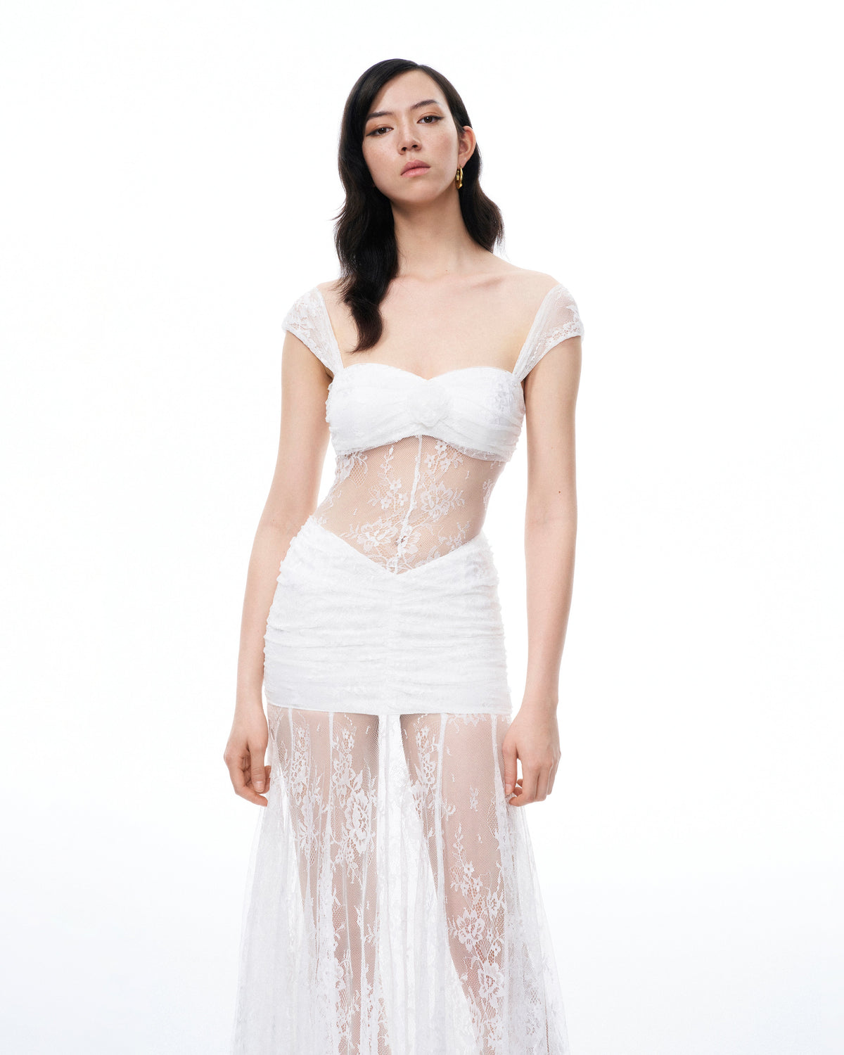 Fiorentina 3D Floral Lace Dress - White | JW PEI