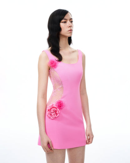 Aurelius 3D Floral Mini Dress - Pink | JW PEI