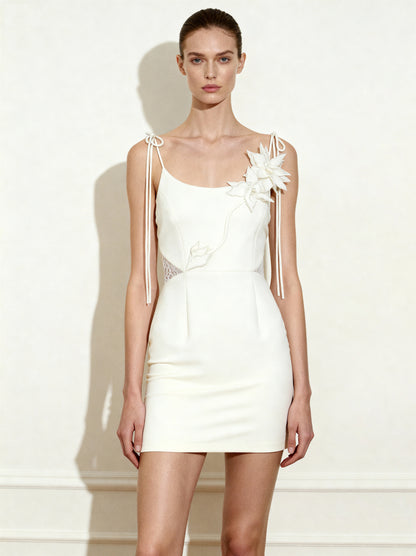 Floral Vine Tie Dress - White | JW PEI