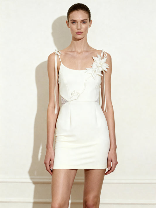 Floral Vine Tie Dress - White | JW PEI