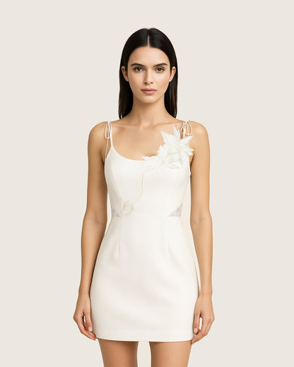 Floral Vine Tie Dress - White | JW PEI