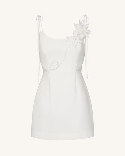 Floral Vine Tie Dress - White | JW PEI