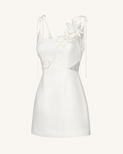 Floral Vine Tie Dress - White | JW PEI