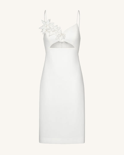 Bloom-Cut Contour Dress - White | JW PEI