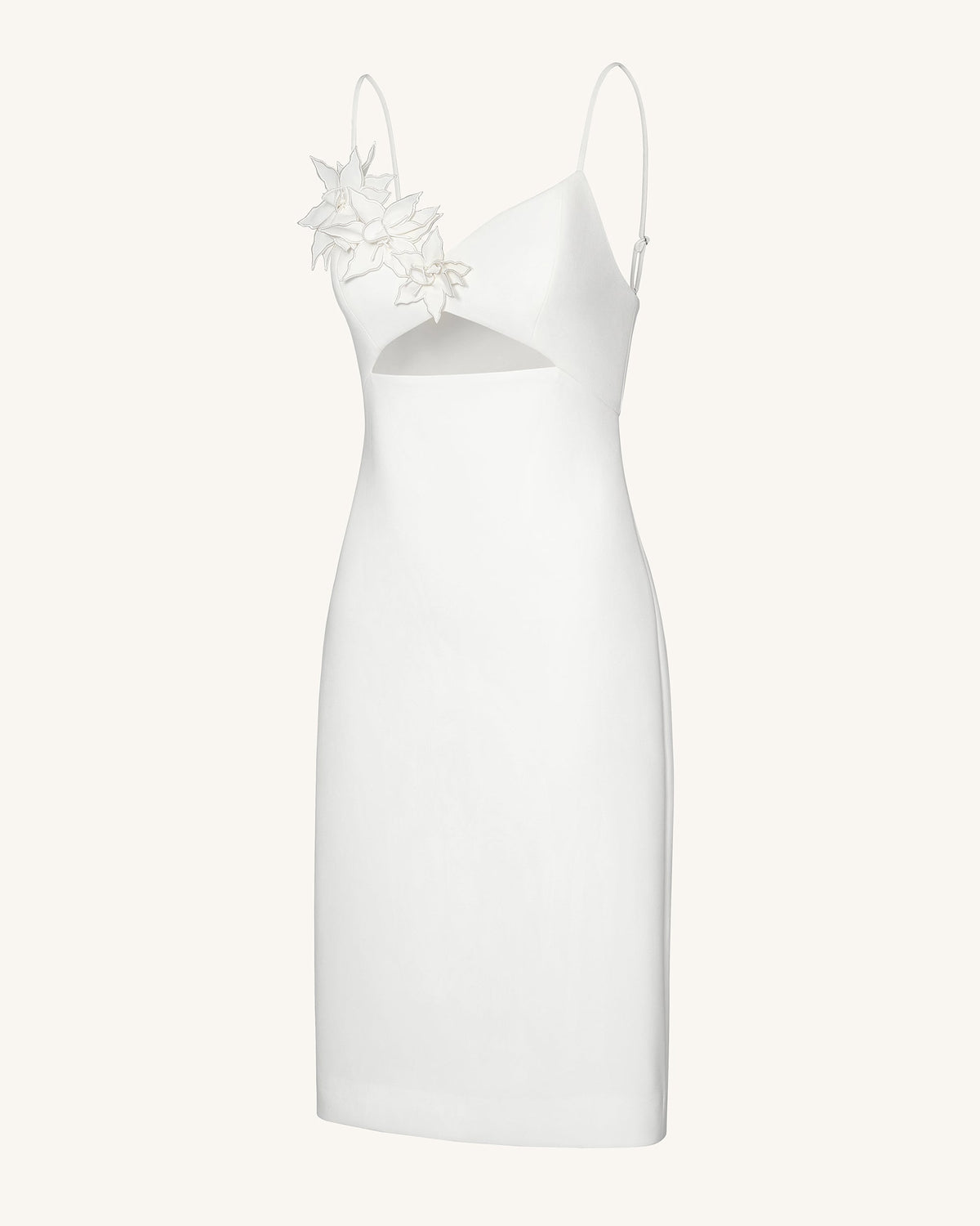 Bloom-Cut Contour Dress - White | JW PEI