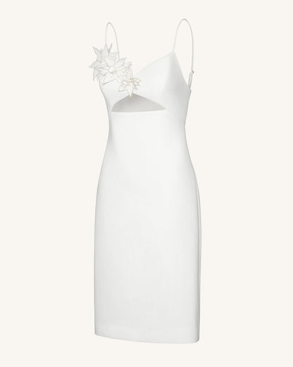 Bloom-Cut Contour Dress - White | JW PEI