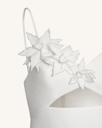 Bloom-Cut Contour Dress - White | JW PEI