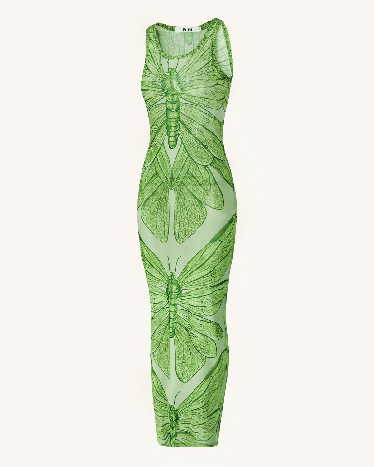 Dragonfly Axis Tank Mesh Dress - Green | JW PEI