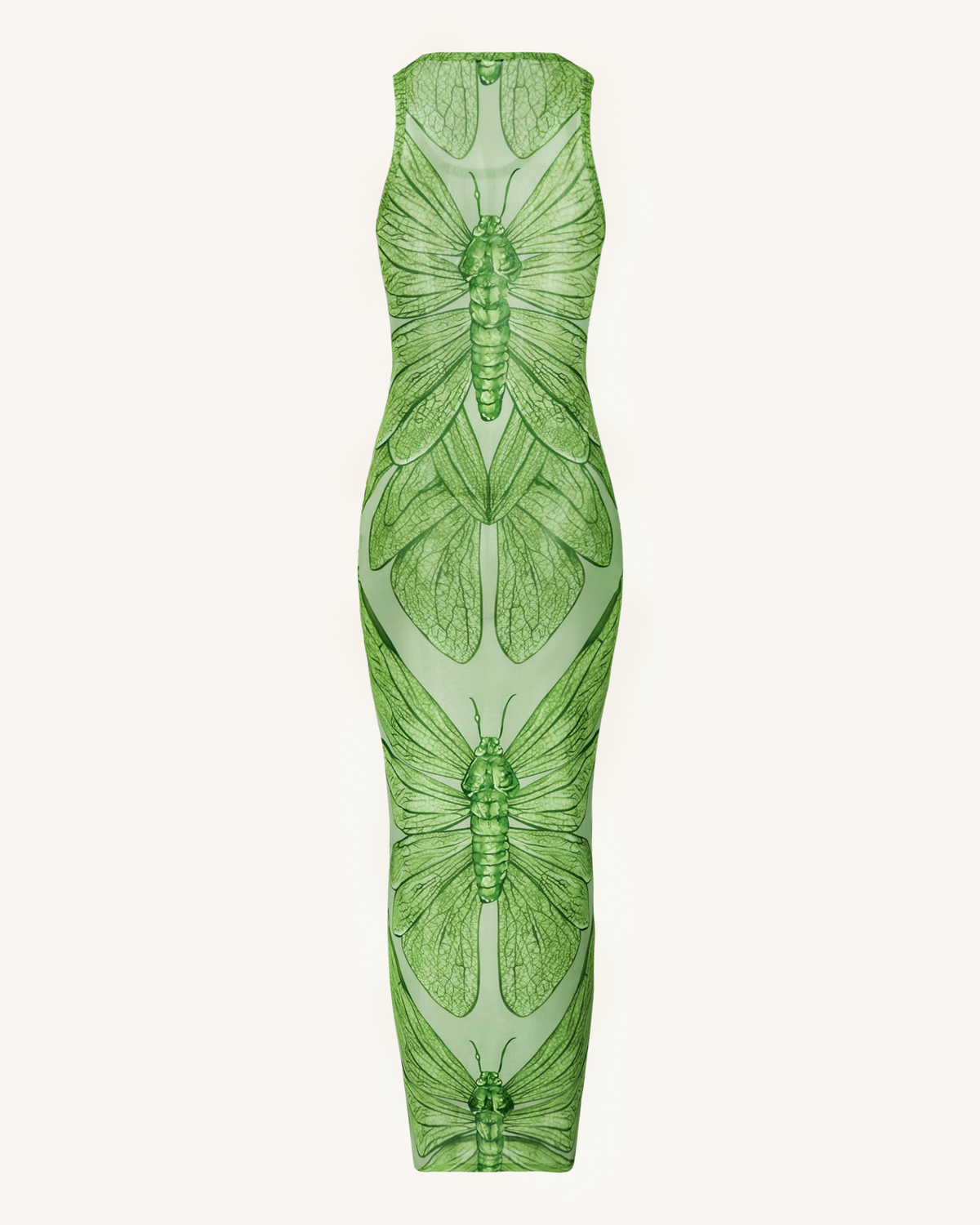 Dragonfly Axis Tank Mesh Dress - Green | JW PEI