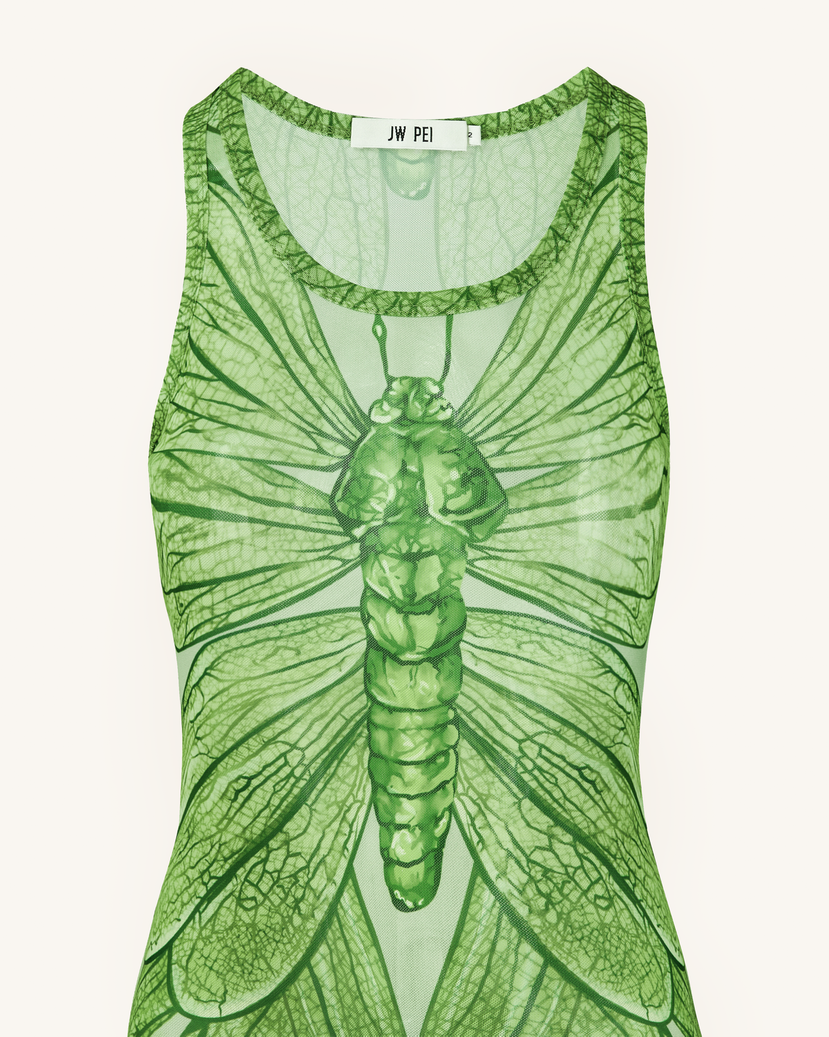 Dragonfly Axis Tank Mesh Dress - Green | JW PEI