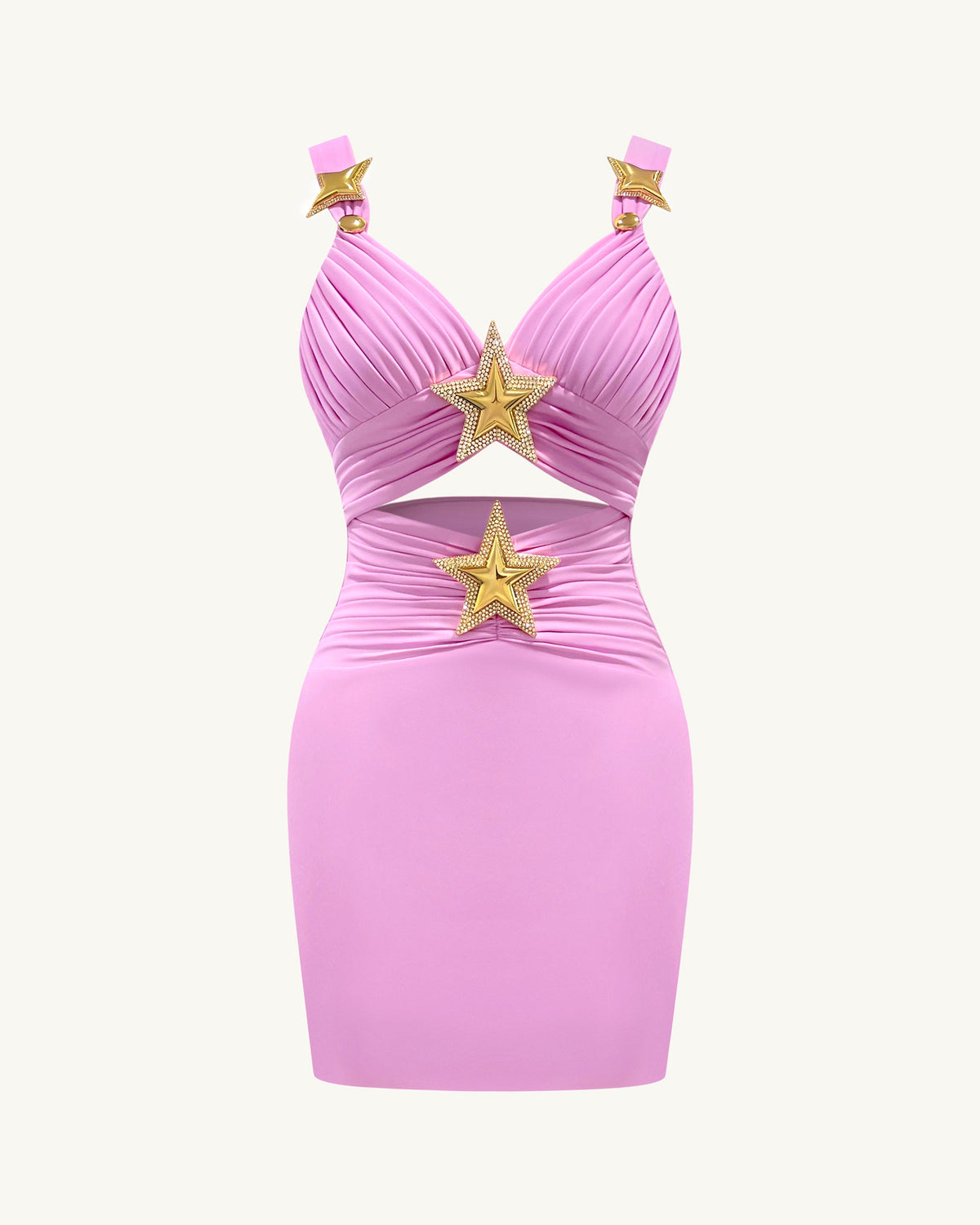 Mini Dress with Star Details - Pink | JW PEI