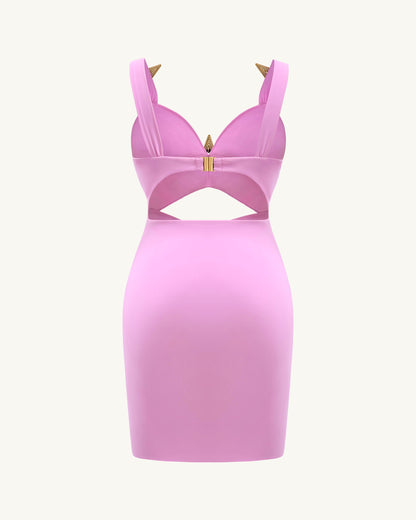 Mini Dress with Star Details - Pink | JW PEI