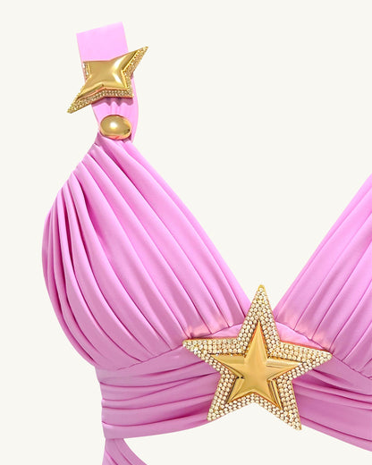 Mini Dress with Star Details - Pink | JW PEI