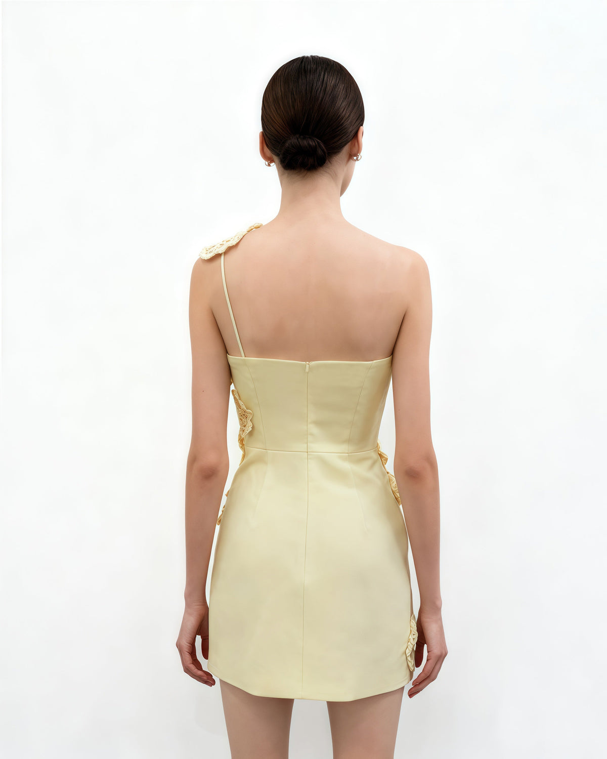 Crochet Floral Appliqué Mini Dress - Yellow | JW PEI