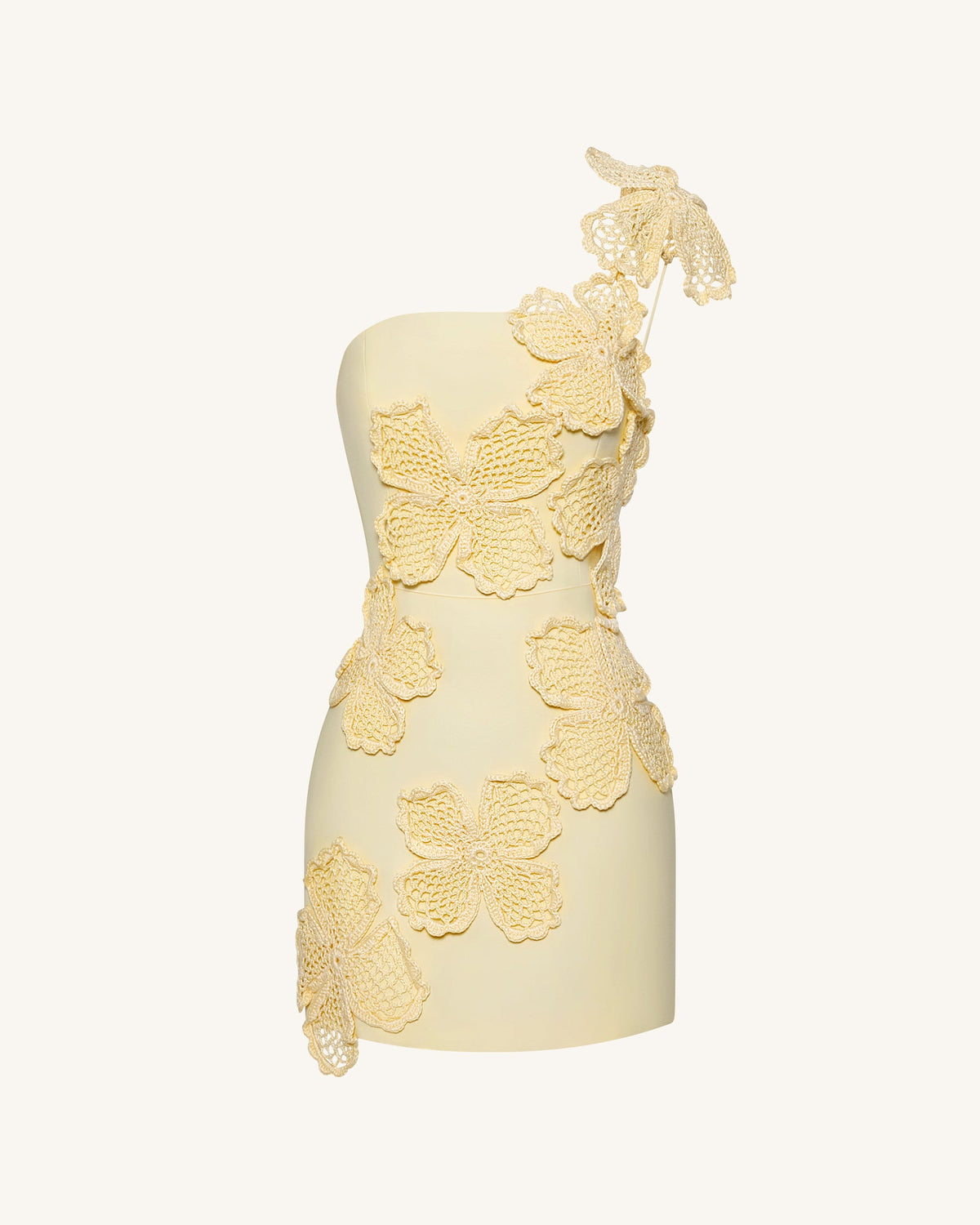 Crochet Floral Appliqué Mini Dress - Yellow | JW PEI
