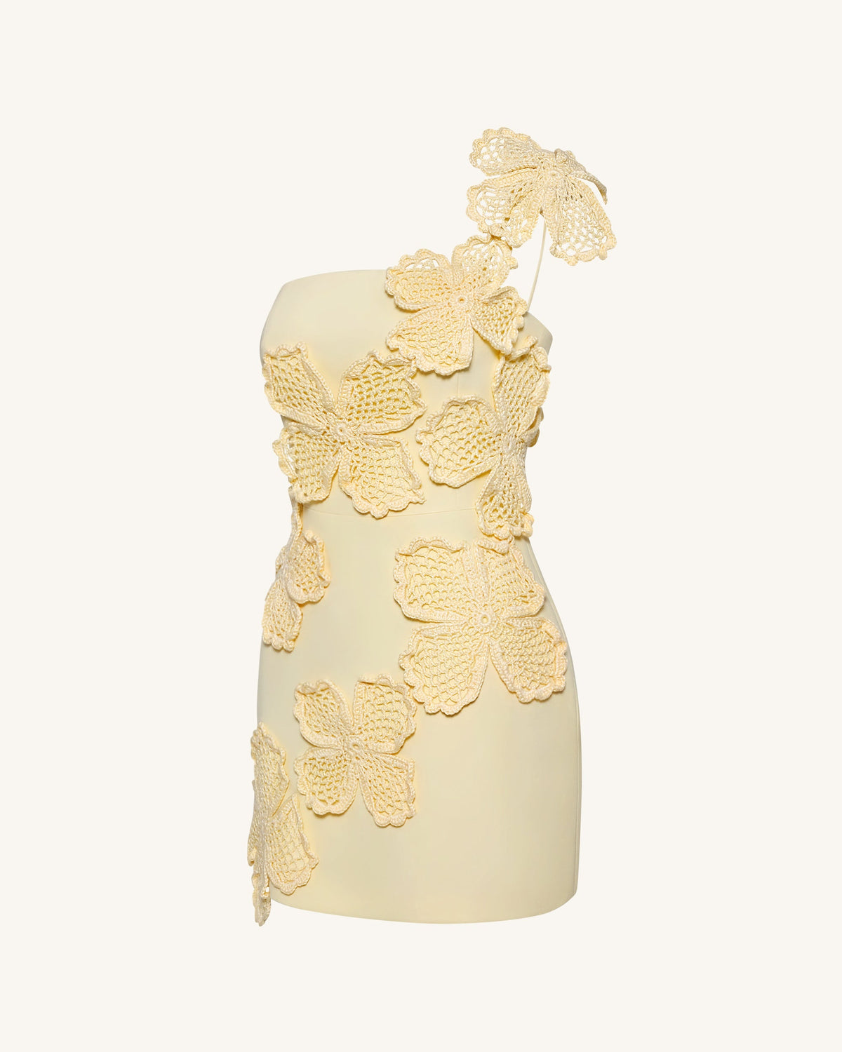 Crochet Floral Appliqué Mini Dress - Yellow | JW PEI