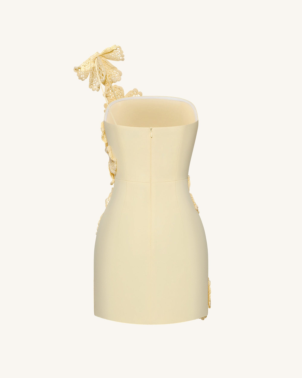 Crochet Floral Appliqué Mini Dress - Yellow | JW PEI
