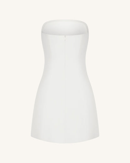 Orchid Appliqué Strapless Dress - White | JW PEI