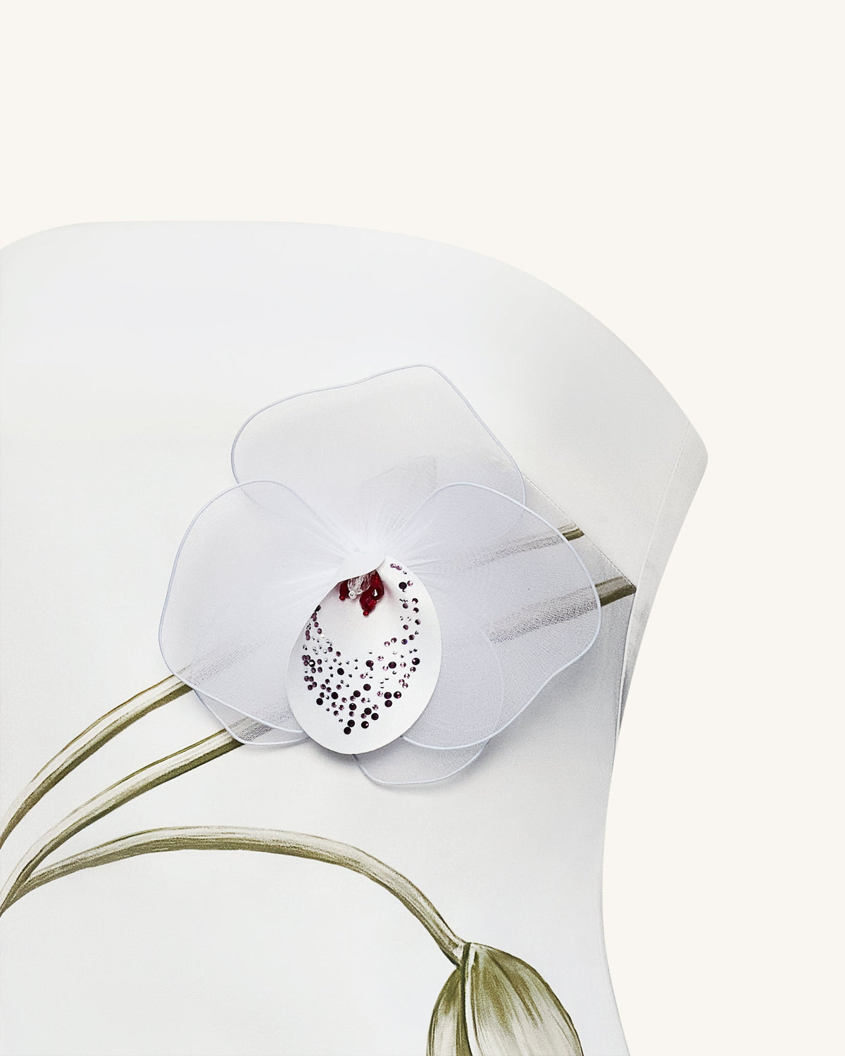 Orchid Appliqué Strapless Dress - White | JW PEI