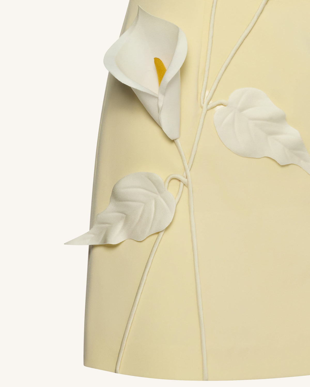 Strapless Floral Appliqué Dress - Yellow | JW PEI