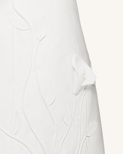 3D Vine Floral Strapless Mini Dress - White | JW PEI