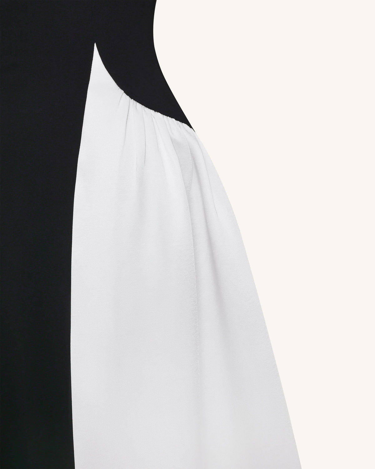 Monochrome Paneled Strapless Sculptural Maxi Dress - Black | JW PEI