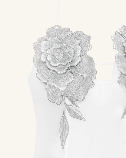 Flower Embroidered Mini Dress - White | JW PEI