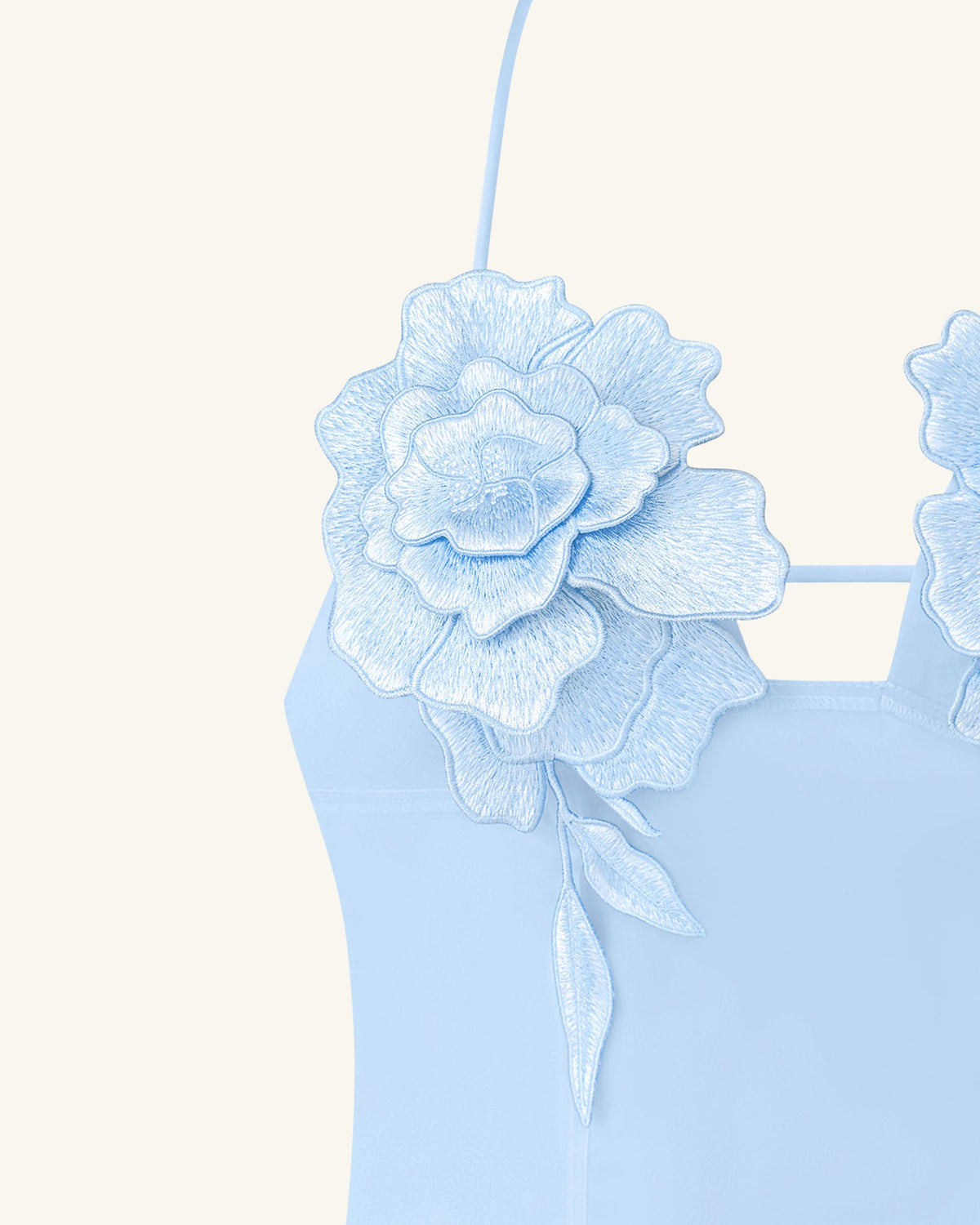 Flower Embroidered Mini Dress - Blue | JW PEI
