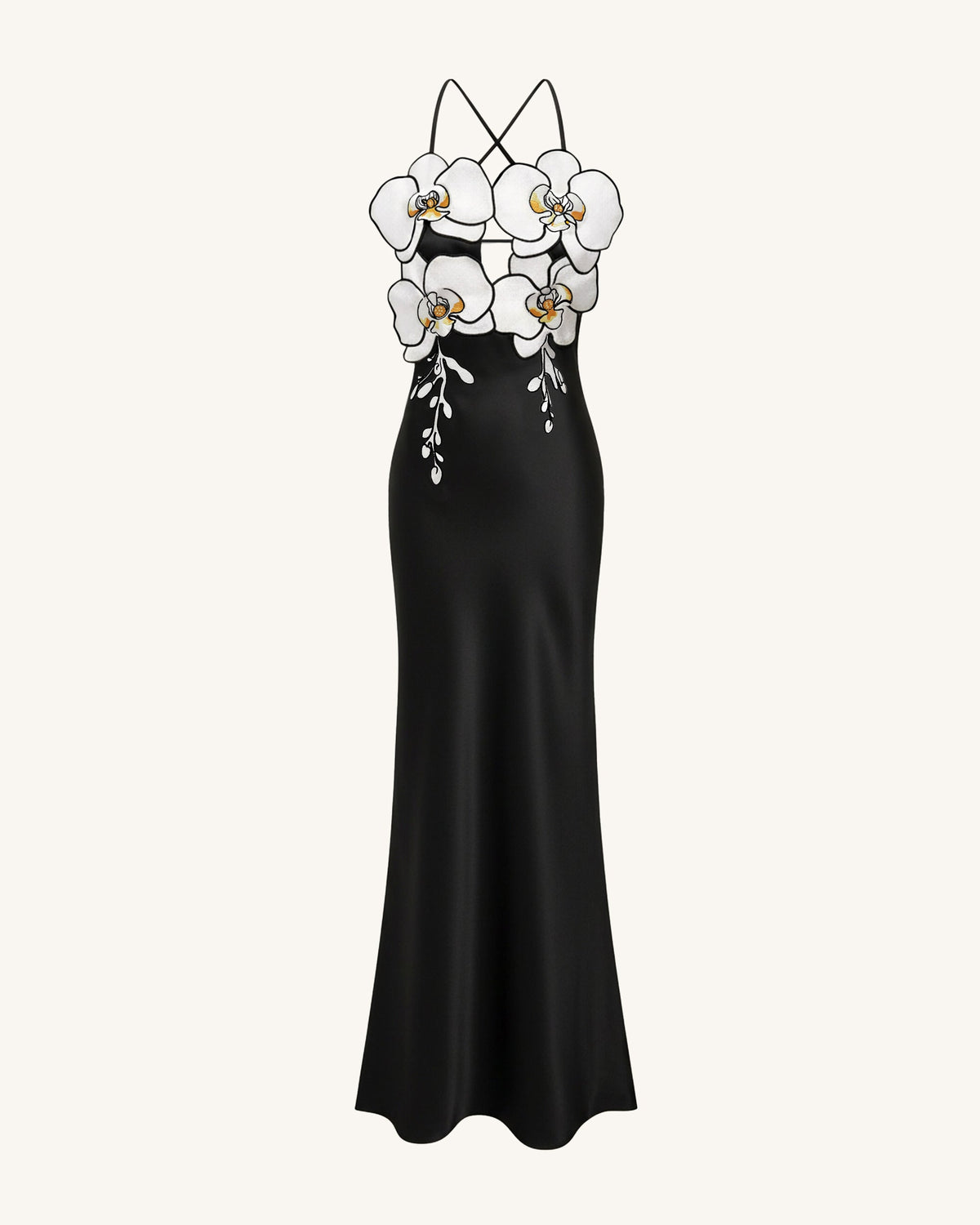Orchid Embroidered Dress – Black/White | JW PEI