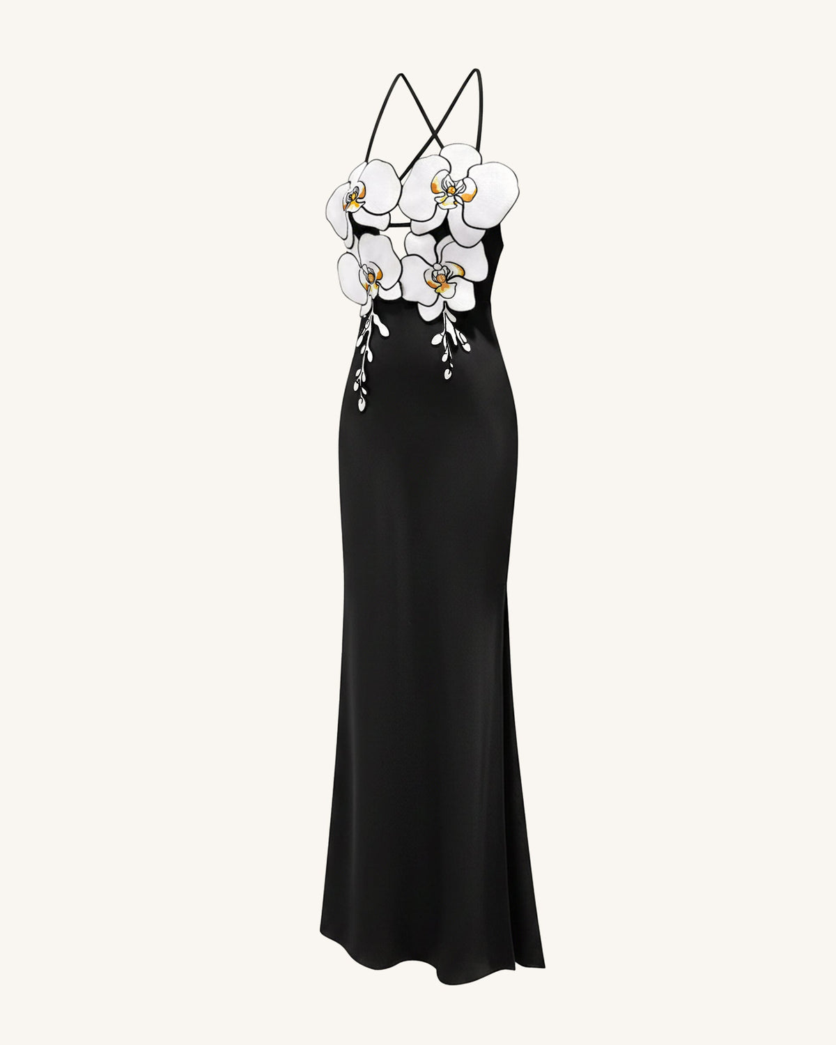 Orchid Embroidered Dress – Black/White | JW PEI