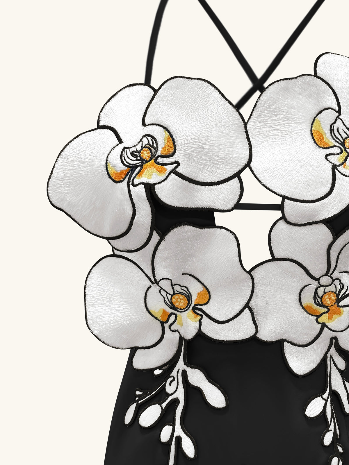 Orchid Embroidered Dress – Black/White | JW PEI
