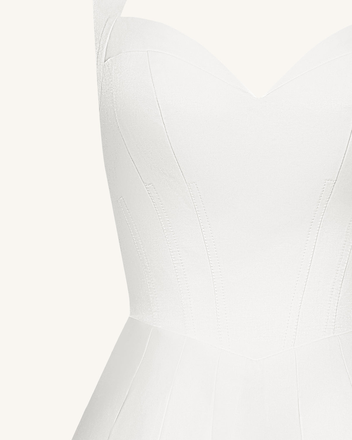 Pleated Bustier Halter Mini Dress - White | JW PEI