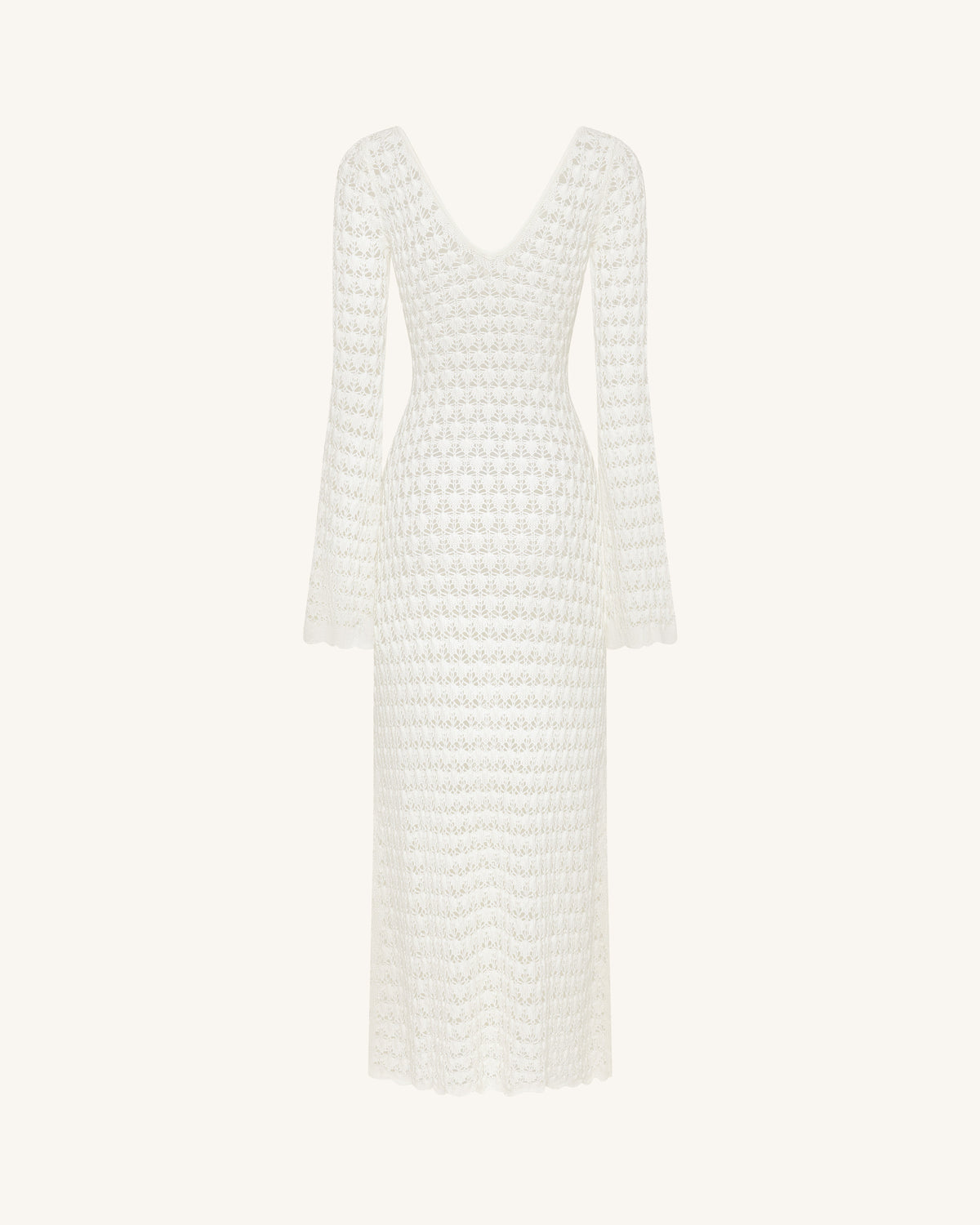 Pointelle Knit Keyhole Maxi Dress - White | JW PEI