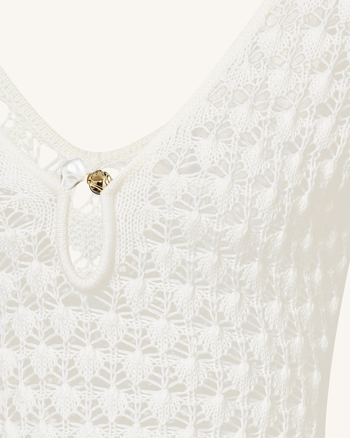 Pointelle Knit Keyhole Maxi Dress - White | JW PEI