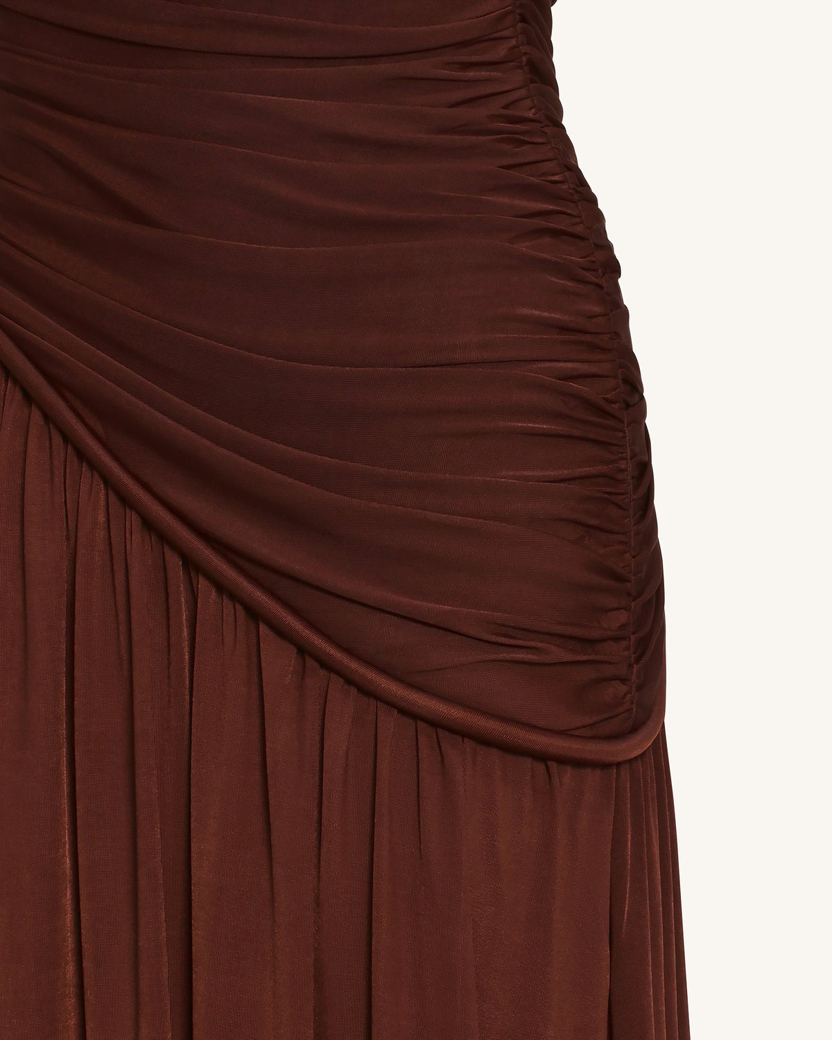 Ruched Panel Strapless Maxi Dress - Brown | JW PEI