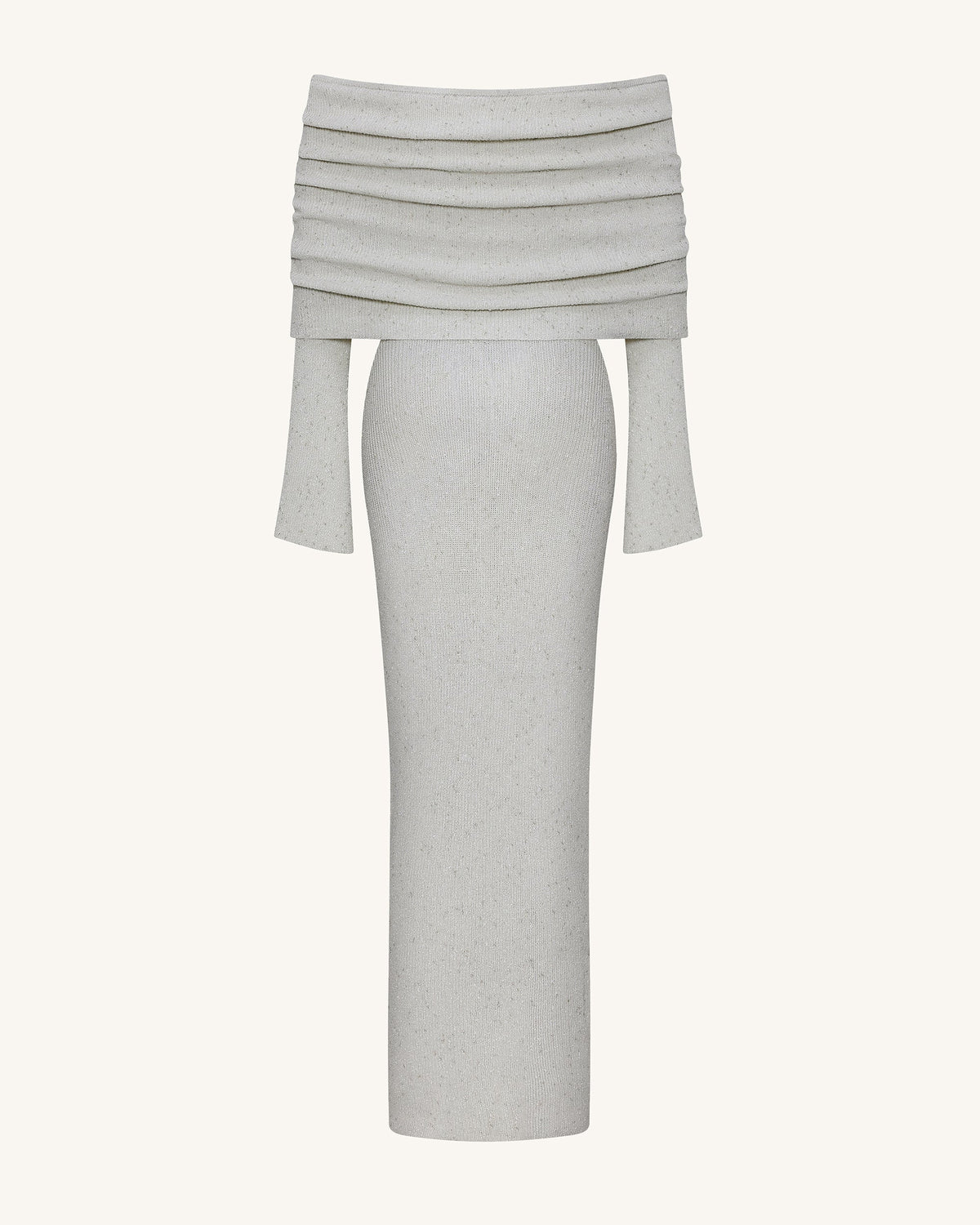 Knit Off-Shoulder Maxi Dress - Cream | JW PEI