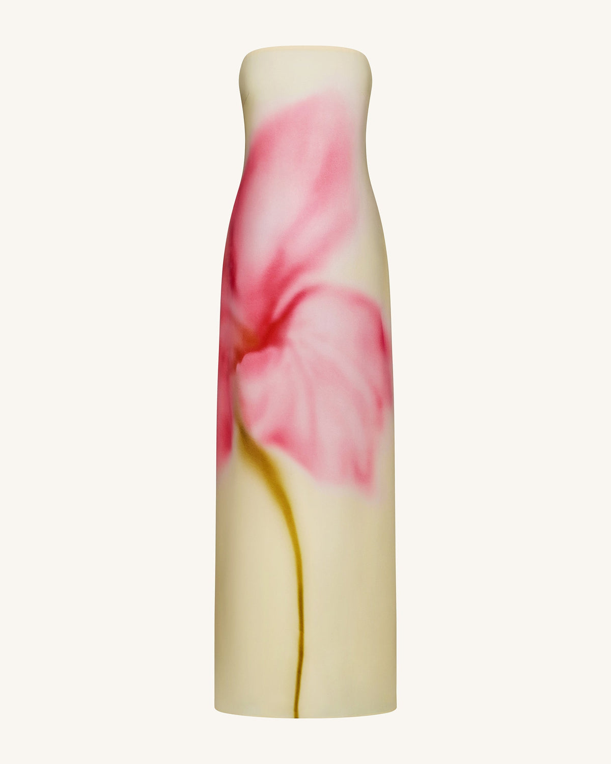 Watercolor Floral Print Strapless Maxi Dress - Yellow | JW PEI