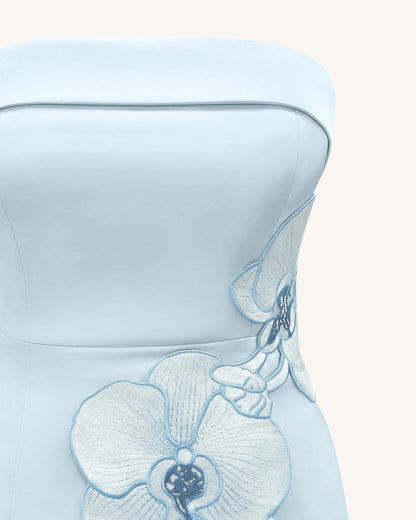 Orchid Embroidered Dress - Light Blue | JW PEI