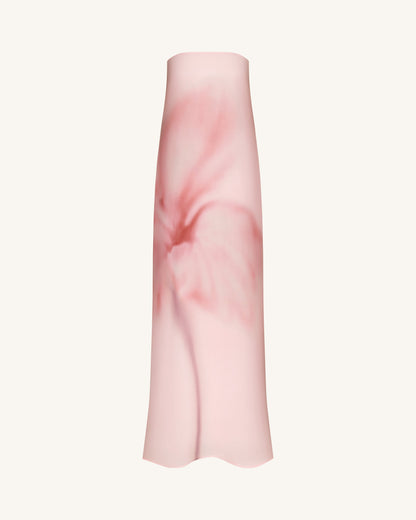 Watercolor Floral Print Strapless Maxi Dress - Pink | JW PEI