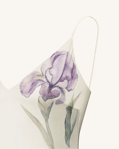 Iris Motif Satin Slip Gown - White | JW PEI