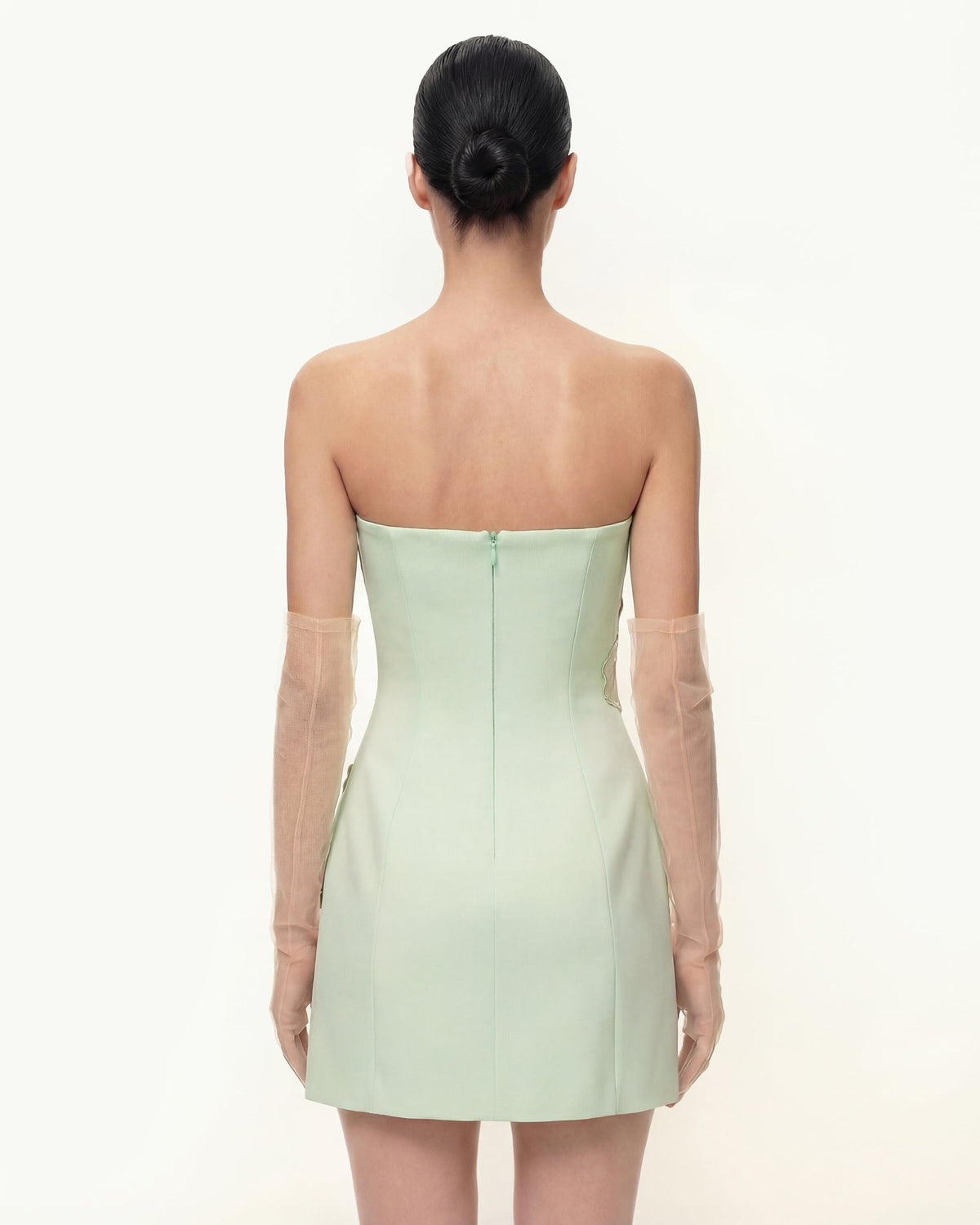 Iris Floral Print Strapless Dress - Green | JW PEI