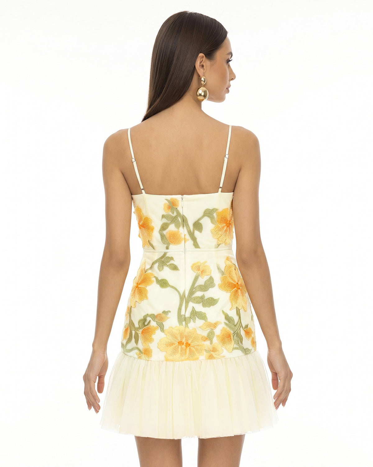 Floral Sling Mini Dress - Marigold | JW PEI