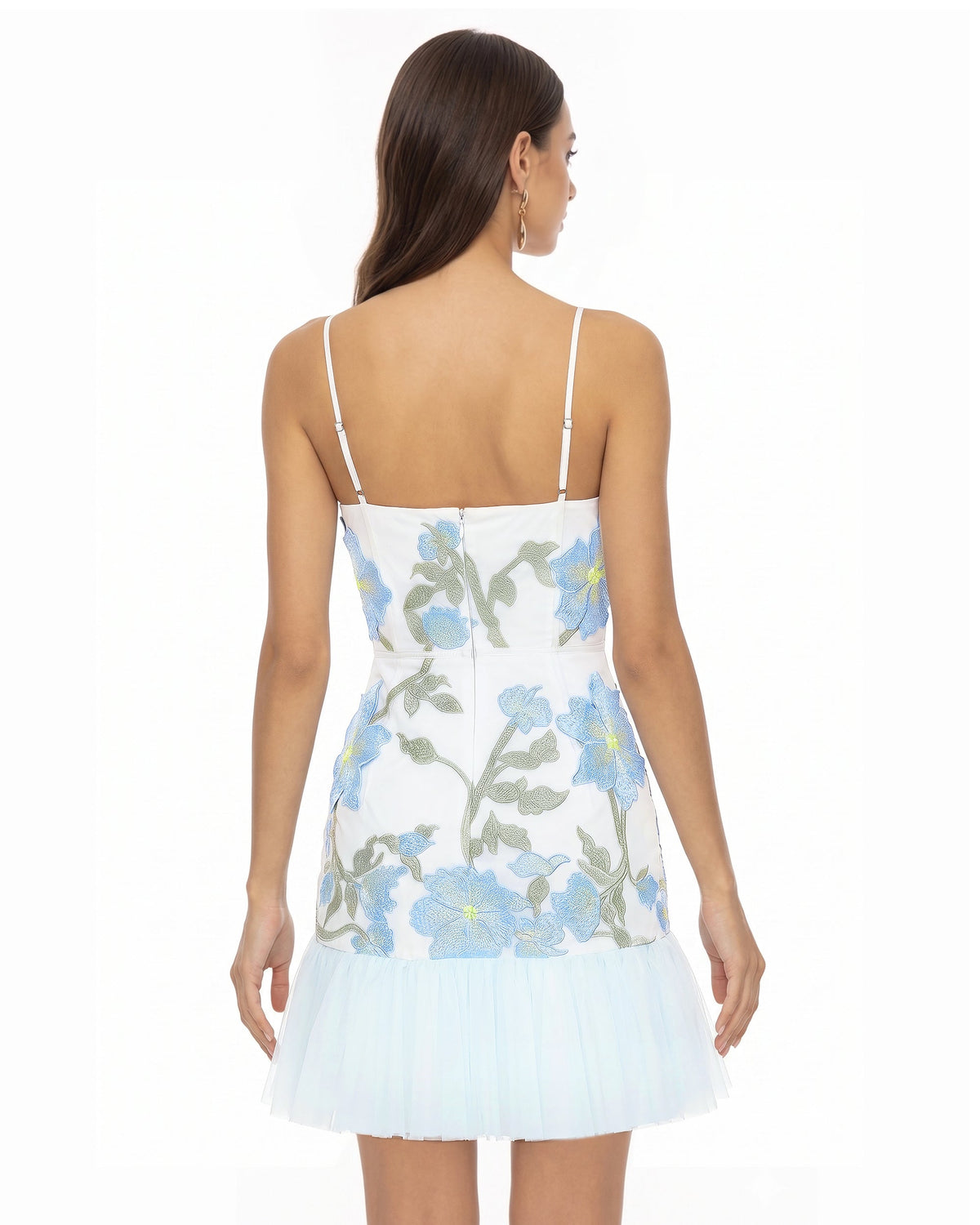 Floral Sling Mini Dress - Baby Blue | JW PEI