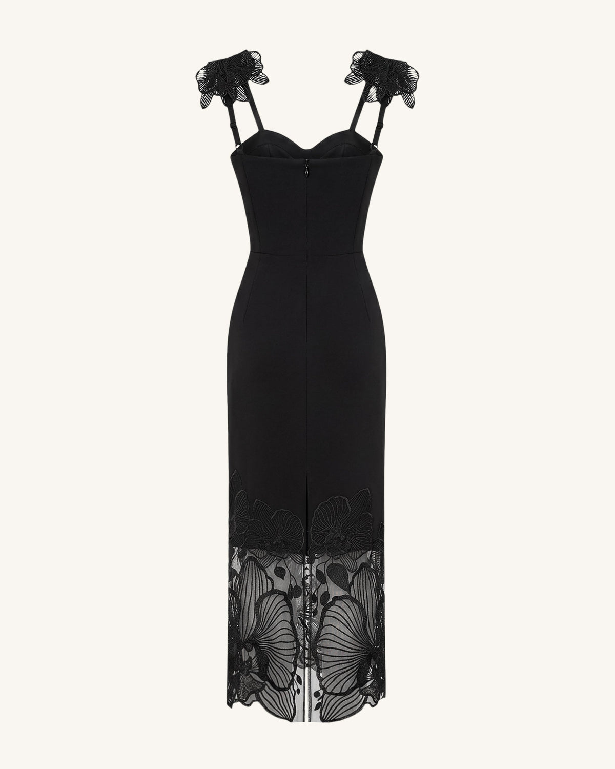 Orchid Embroidered Corset Dress - Black | JW PEI