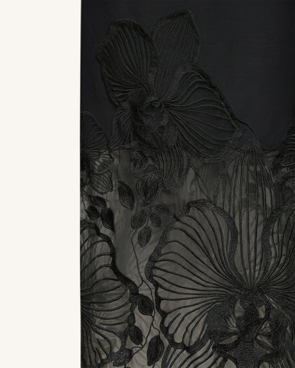 Orchid Embroidered Corset Dress - Black | JW PEI