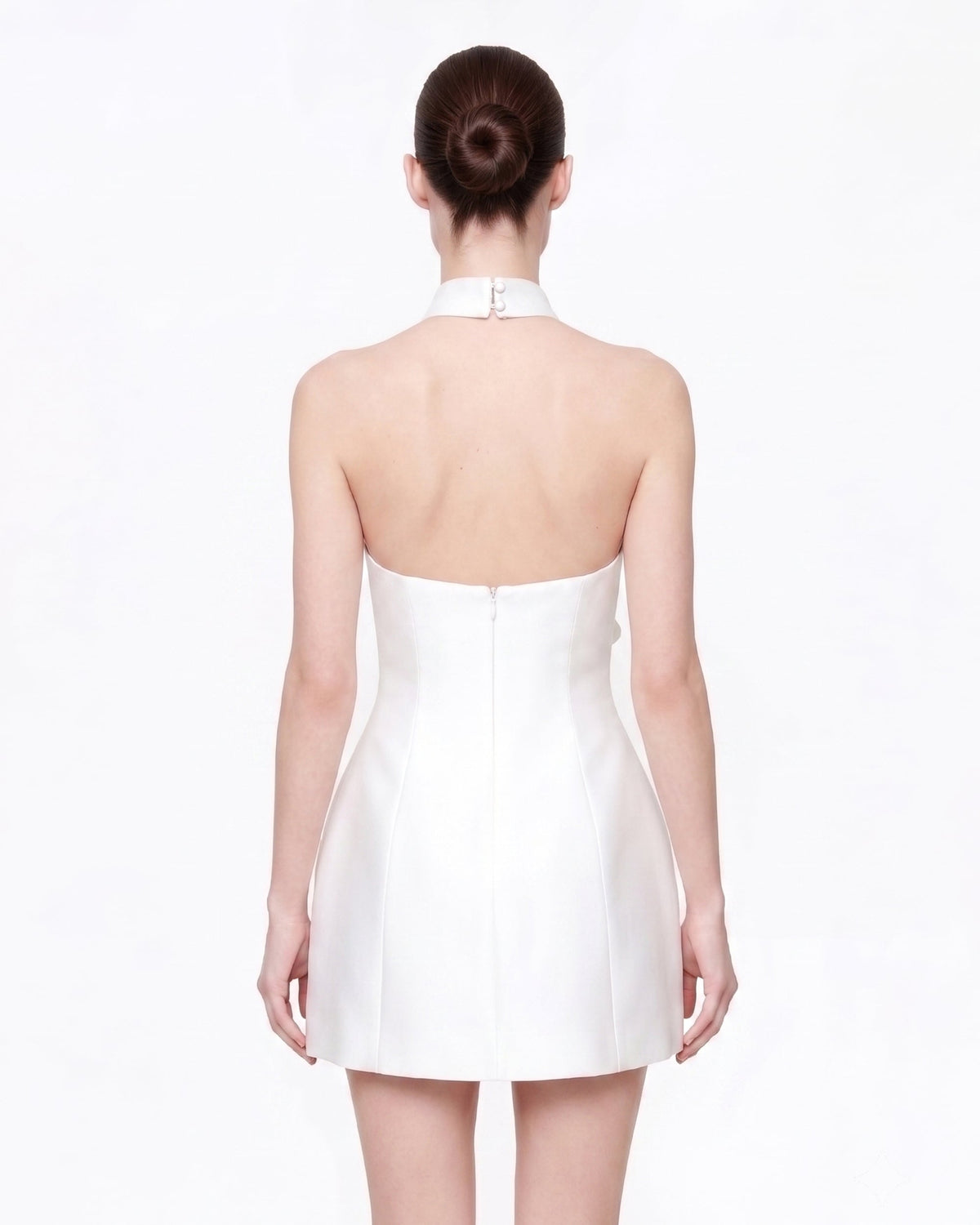 3D Floral Halter Mini Dress - White | JW PEI