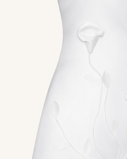 3D Floral Halter Mini Dress - White | JW PEI