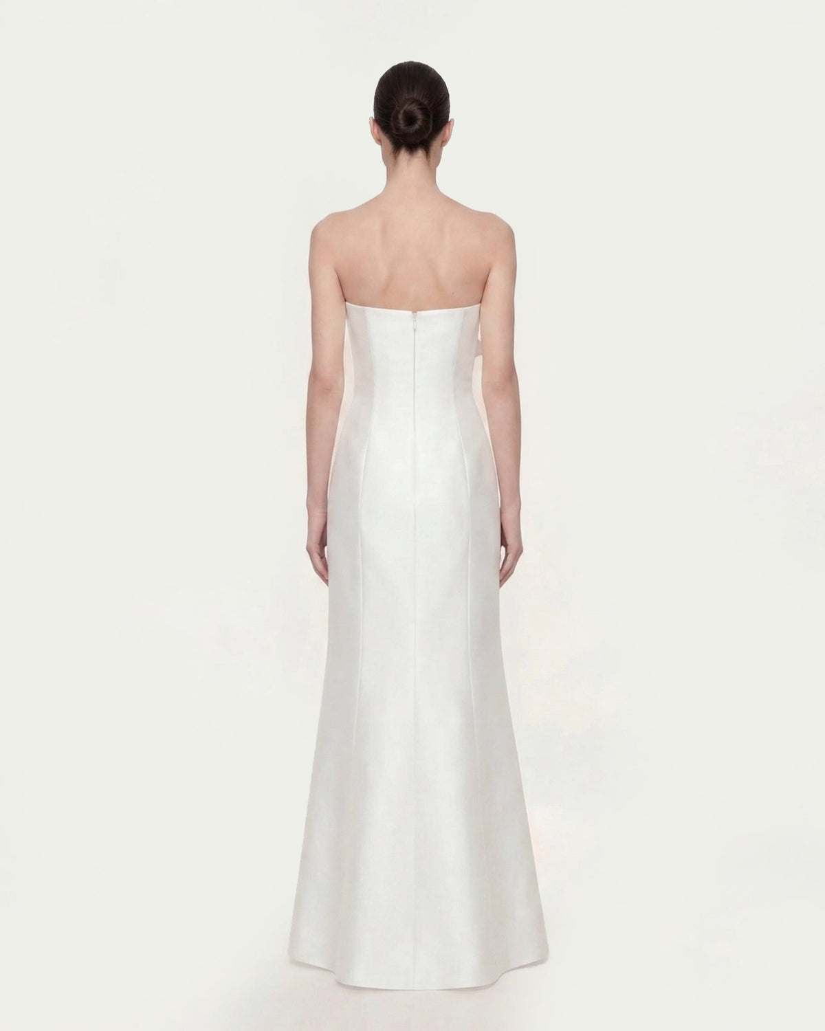 Strapless Floral Polyester Dress - White | JW PEI